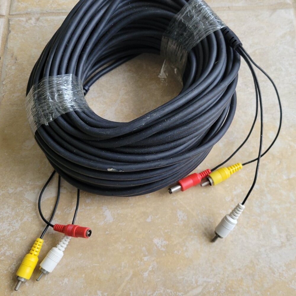 All-in-One CCTV Security Camera Extension Cable - Video, Audio & Power (RCA/DC)